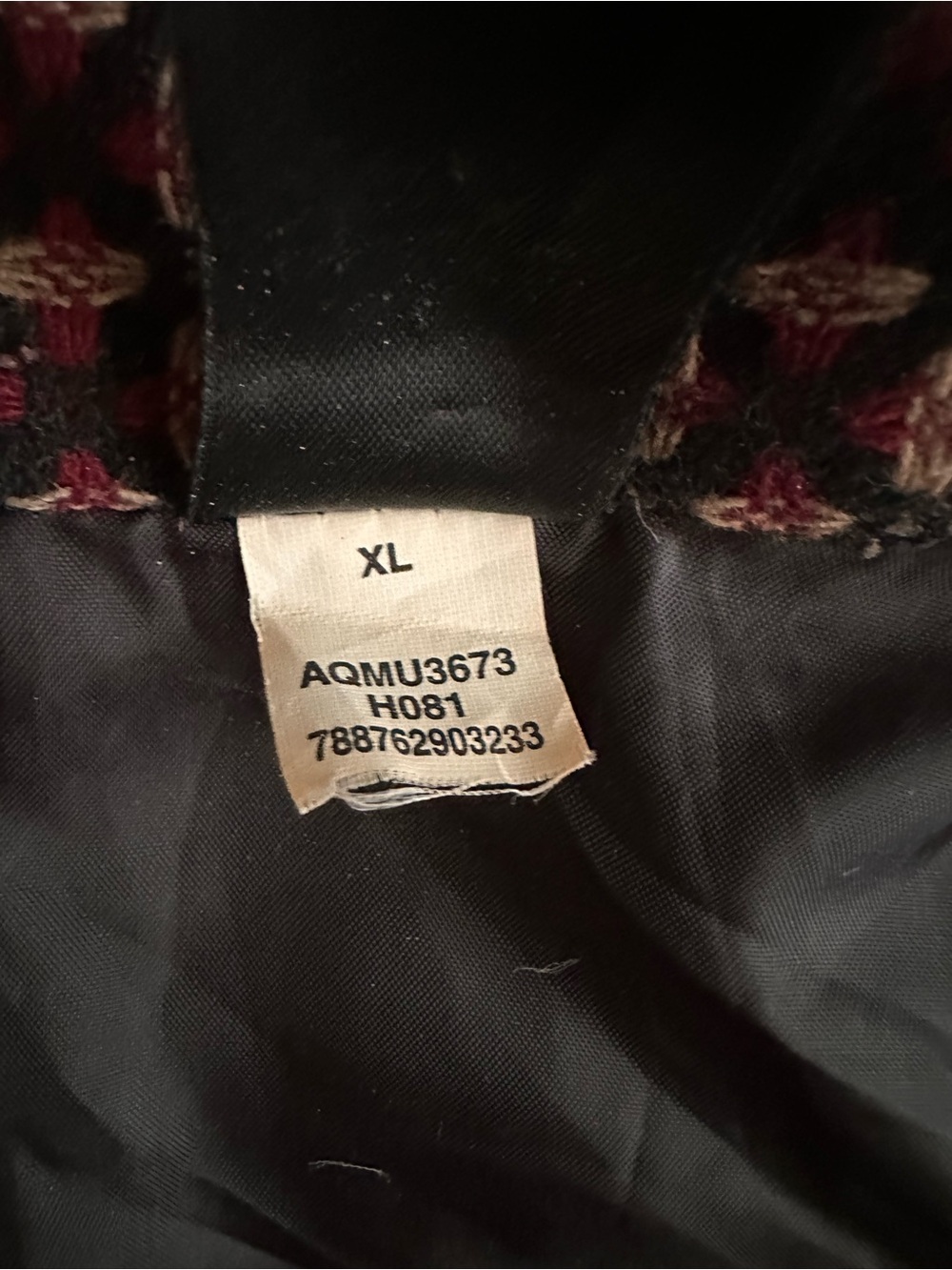 Axcess Liz Claiborne Wool Blend Cropped Swing Jacket Black Burgundy XL - Picture 6 of 7